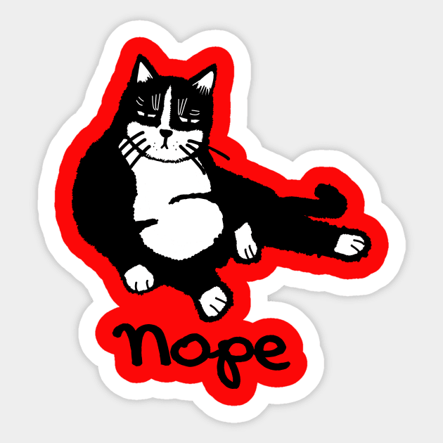 nope cat Sticker by yumiyoshi4